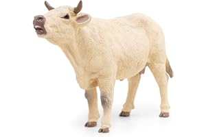 Papo -Dipinta a mano- figurina-Vita nella fattoria-Mucca Charolais che muggisce-51158-Collezione -Adatto a bambini e bambine - A partire dai 3 anni di età