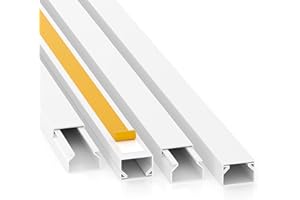 CILSON Canaletas para cables listas para montar (20 m, autoadhesivos, con cinta adhesiva de espuma, color blanco), Blanco