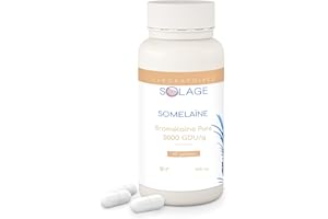 SOLAGE LABORATOIRES Bromélaïne Pure ultra concentrée – 10 000 F.I.P/gr- Extrait naturel d'Ananas - Digestion, Tendons, Récupération, Immunité, Ligne - Vegan –- Fabriquée en France par les Laboratoires SOLAGE