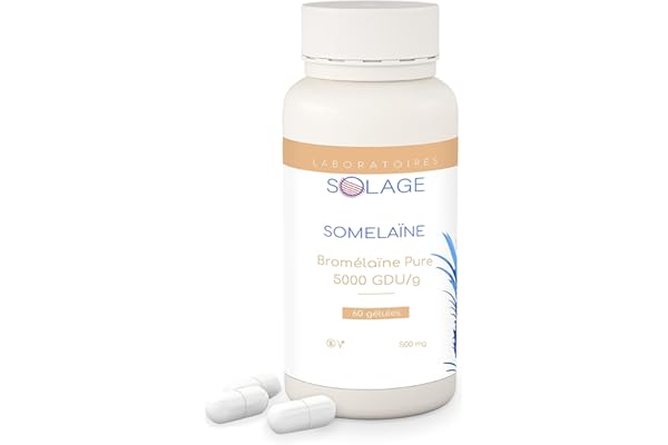 Bromélaïne Pure ultra concentrée – 10 000 F.I.P/gr- Extrait naturel d'Ananas - Digestion, Tendons, Récupération, Immunité, Ligne - Vegan –- Fabriquée en France par les Laboratoires SOLAGE