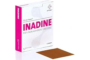 Inadine 9.5cm x 9.5cm x20 Non Adherent Wound Dressings, Antimicrobial