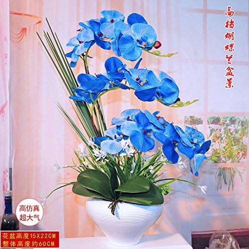 BUUYI Artificial Silk Flower Decoration Bouquet Bridal Wedding Party Festival Xmas Orchid potted plants silk flower blue