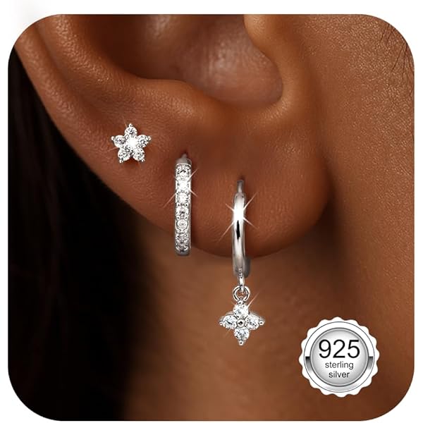 Zysta 4 Paia Orecchini Cerchio Piccolo in Acciaio Chirurgico per Donna Uomo, 20ga Clicker Orecchini Anelli in 4 Colori per Lobo Trago Cartilagine, Unisex Huggie Hoop Earrings Piercing Orecchini 10mm