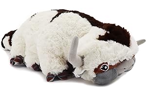 Firecos Juguete de Peluche 50cm Felpa Vaca Blanca de Peluche Animal de Dibujos Animados Juguetes para Niños Regalos para Cumpleaños (Blanco y Marrón)