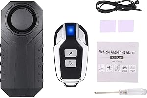 Mengshen Bicycle Bike Motorcycle Alarm, Wireless Anti-Theft Alarm, IP55 Waterproof and 113 dB(Remote Control Included)