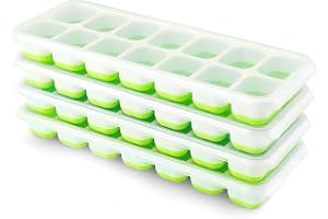 Airabc Ice Cube Tray, Pack of 4 Silicone Ice Cube Trays with Lid, Space-Saving and Stackable, LFGB Certified and BPA-Free Square Ice Cube Trays Easy to Remove - Small size