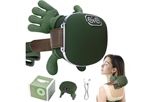 HIHOBDAY Neck and Shoulder Massager,Portable Shiatsu Back Massage Hand-Shaped Deep Tissue 4D Kneading Massager with Heat for Pain Relief and Muscle Relax,Christmas Gifts for Women Men,(Green)