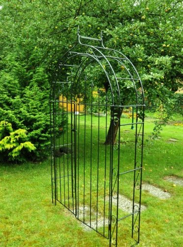 Rosenbogen 12mm Volleisen B: 140cm Schwarz mit Türen / Tor - 4