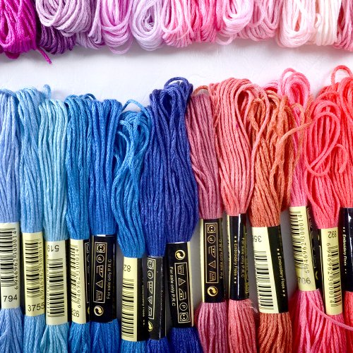150 Docken Sticktwist Stickgarn 8m 6/faedig Multicolor farblich bunt Basteln Set - 3