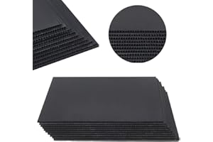 NBEADS 10 Sheets Corrugated Plastic Sheets, 30x29.9cm Blank Yard Lawn Signs 4mm Thick Square Corrugated Sign Board Plastic Fluted Sheets for Advertising Board Model Building and DIY Crafts, Black