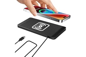 VOBOR Induktive Ladestation Auto, 15W Rutschfestes Kabelloses Auto Ladegerät, Universelles Autoladegerät, Kopfhörer und Geräte, die Kabelloses Laden Unterstützen (TypeC 1m)