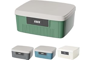 Aartner Lockable Box, 25 x 20 x 10 cm, Lockable Box, ABS Medicine Box with Combination Lock, Double-Layer Medicine Box, Large Medical Case with Divider and Combination Lock (Green)