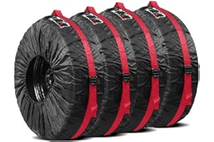 7E TRADING Auto-Ersatzreifenabdeckungen, 210D-Polyester-Ersatzreifenabdeckungen, Aufbewahrungstaschen Mit Griff, Passend Für 19–23 Zoll, Reifen, Aufbewahrungstaschen, 4er-Set (Durchmesser 80 cm/31 Zoll)