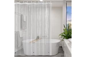 YISURE Tenda da doccia trasparente impermeabile 100x200, Tenda per doccia in plastica PEVA chiaro lavabile per il bagno con magneti, stretto larghezza 100 x altezza 200cm