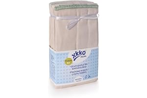 XKKO Prefolds - 100% Bio-Baumwolle - (6 Stück) - große Kinder / Premium / Large (grüner Saum) - 38x46 cm (7-14 kg)