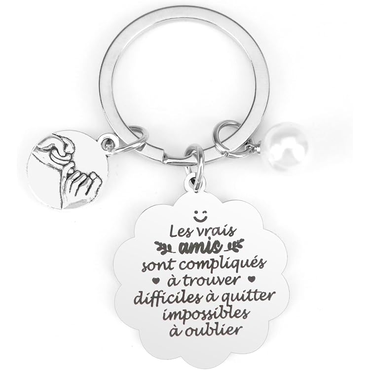 Porte-Clés Amitié Gravée - Cadeau Meilleure Amie - Acier Inoxydable - Design Unique Et Personnalisé