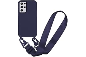 MBSLFY Silikon Handykette für Samsung Galaxy S22 Ultra Hülle mit Band,Verstellbarer Halskette Handyhülle,Necklace Hülle mit Band, Handyhülle für zum Umhängen,Case mit Schnur,Navy blau