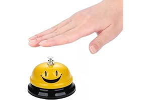 UQMIQURA Tischglocke Metall Tischklingel, Glocken-Tischklingel Glocken-Metall Glocken, Rezeptions Glocken-Anrufsglocke Rezeptionsklingel mit Knackigem Klingeln für Restaurants, Hotels(Gelb)