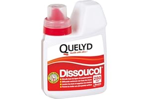 Quelyd Décolleur Papier Peint Dissoucol – Efficace en 5 Minutes sur Tous les Murs et Tous les Papiers Peints – Lessive et Supprime les Résidus – 1 Flacon 500 ml (280 m²)