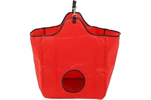 Ezweiji Pferde langsam füttern Heusäcke Mehrzweck 600D Oxford Tuch wasserdichte Beschichtung große Kapazität tragbare Heutasche (Rot)