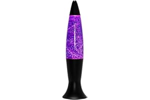 EASYLIGHT Lavalamp Roxy lampada lava nera lilla vintage retrò glitterata elegante con effetto magma cera viola G9 40 cm lampadina incl. ideale per feste camera