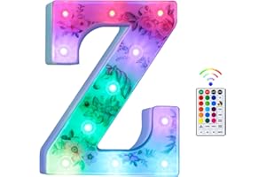 Beality Lettres Lumineuses, Licorne LED 18 Couleurs Changeantes 26 Lettres Lumineuse, Licorne Lumineuses pour Femme Filles Cadeau Anniversaire Noël Chambre à Coucher Fête Décoration (Z)