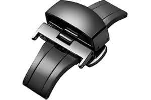 BINLUN Fibbia Deployante in Acciaio Inossidabile per Cinturini in Pelle o Gomma Chiusura a Farfalla Lucidata Oro/Oro Rosa/Argento/Nero (12mm, 14mm, 16mm, 18mm, 20mm, 22mm)