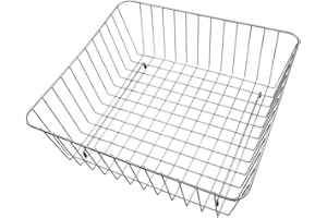 Reginox Modern Silver Wire Mesh Square Metal Basket Accessory Stainless Steel