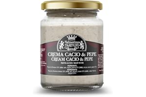 Valnerina Tartufi Crème "Cacio e Pepe" Fromages et Poivre | Sauce pour Brusquettes et Entrées, Sauce Prête Assaisonnement pour Pâtes | Spécialités Gastronomiques Italienne | Pot 90 gr.