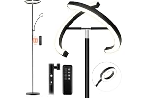 FIMEI Lampadaire 29w, avec Télécommande et Contrôle Tactile, Température de Couleur 3000K-6000K & Variation Continue, Lampe Moderne de Lecture pour Salon, Chambre, Bureau