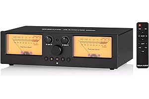 Nobsound VU3 Pro - Medidor analógico dual VU, interruptor amplificador 2 vías, selector de altavoz, 2 entradas y 2 salidas con pantalla DB