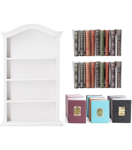 CASA BAMBOLE RIPRODUZIONE MOBILE LIBRERIA SOGGIORNO MINIATURE LIBRI TAZZE GIOCO CASA BAMBOLE RIPRODUZIONE MOBILE LIBRERIA SOGGIORNO MINIATURE LIBRI TAZZE GIOCO
