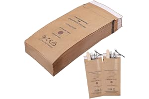 WUSJCOF Buste di Sterilizzazione Autoclave, Sacchetti Sterilizzazione Manicure, Sacchetti di Carta Autoadesivi per Disinfezione Unghie, 100x200mm - 50 pezzi