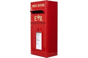 ASSORTED COLLECTIONS ACL Royal Mail Grauer Briefkasten – ER Mailbox mit Schloss – Briefkasten aus Gusseisen – Wandmontage mit 4 vorgebohrten Löchern abschließbar für Sicherheit – klassischer
