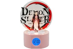 TEKNOFUN - Nezuko 811754 Lichtwecker, Schwarz, Rot, Rosa, Weiß, einzigartig