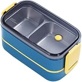 Vagonlife Beslenme Kutusu İki Katlı - Paslanmaz &Ccedil;elik - 1400ml (Kaşık ve &Ccedil;atal) Lunch Box (Lacivert)