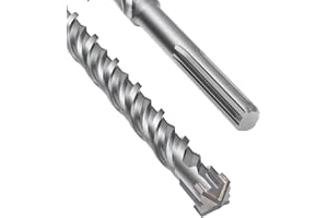 MOXPIFY SDS Max - Broca para hormigón (28 x 1000 mm, 4 cortes de metal duro y doble hélice, para hormigón, piedra, piedra natural)