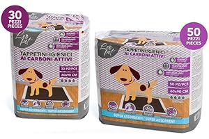 Leopet Tappetino igienico assorebente ai Carboni Attivi 90x60 cm (50 Pezzi)