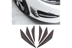 JNNJ 6 Piezas Aletas De Parachoques Delantero Universal PVC, Protector Aleta Canard Divisor Difusor Valence Spoiler Labio (Carbono)