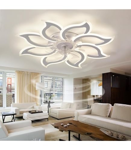 Ventilatore Da Soffitto Con Luce LED Dimmerabile E Telecomando – Moderno Lampadario Silenzioso, 6 Velocità, Motore DC Reversibile, 110-220V, Nero, Per Soggiorno E Camera - 5