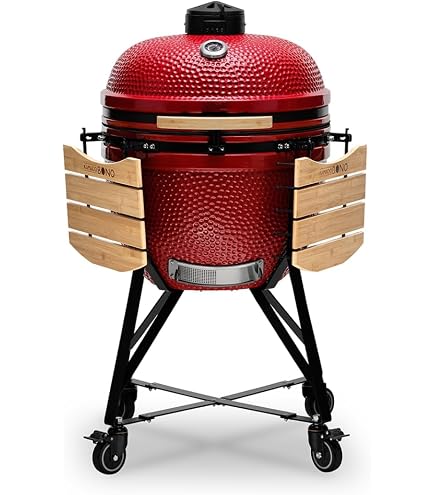 Barbecue Kamado En Céramique 32 Cm - Portable, Avec Thermomètre - Pour Charbon De Bois, Idéal Camping, Jardin Et Balcon - 11