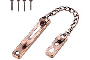 NCOALE Door Security Chain Lock, Anti-Theft Internal Front Door Safety Latch Lock Stainless Steel Sliding Bolt Guard Chrome Locking, Security for Home Bedroom Hotel Travel