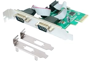 ELIATER PCIE 2 Port Serial Expansion Card PCI Express to Industrial DB9 RS232 COM Port Adapter WCH382 Chip for Desktop PC with Low Bracket