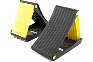 Leisurewize - Pack of 2 Heavy Duty Foldable Wheel Chocks | 4 Metal Spikes Per Chock | Caravan Motorhome Trailer Cars and Vans Wheel Stoppers | Folds Flat | | Vehicle Support LW570