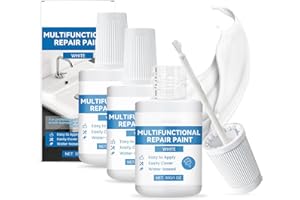 MENUY 3 Stück Emaille Reparatur, Badewannenlack, Keramik Reparatur Lackstift Weiß für Kratzer & Absplitterungen Badewanne, Fliesen, Keramik, Toiletten, Waschbecken, Defekte Kratzer und Gusseisen 30g