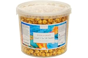 Everly Grace Popcorn – Caramel & Sea Salt Sensation, 600 g – Secchio di popcorn al caramello e sale marino dalla nostra manifattura di Augusta, Germania