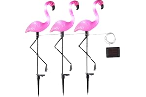 Haushalt International HI 70326 Solar Gartenstecker Flamingo 3er Set Höhe 52cm