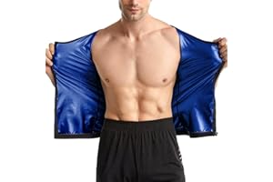 DiULi Camiseta Sauna, Trajes Adelgazantes Compresion, Camiseta Tirantes de Sauna para Hombres, Adelgazante Traje Sauna para Deporte, Sudoración Camisetas de sauna para Running Fitness