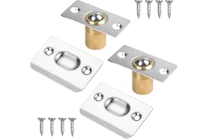 KYSUN 2 Pezzi Fermo a Sfera Porta, Inossidabile Chiusure a Sfera a Rullo, con 8 Viti Chiusure a Sfera a Rullo, Chiusure per Porte Regolabili, per l'Armadio Della Cucina di Casa Armadietto
