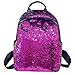 Produktbild Rosennie Damen Pailletten Schultasche Rucksack Schulranzen Reise Umhängetasche Rucksack Frauen Mädchen Glitzer Rucksäcke Schultasche Schulrucksack Reise Sporttasche Travel Bag(Lila)